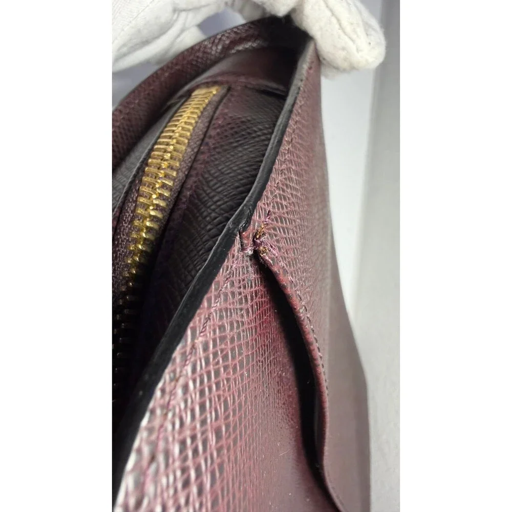 COA Included - Louis Vuitton Taiga Burgundy Clutch